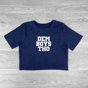 White Navy Dem Boys Tho Womens Crop Top Shirt, Texas Fan Outfit, Dallas Fan